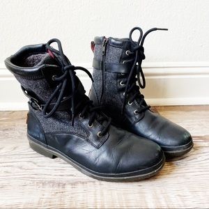 Black & Grey Lace-up Ugg’s